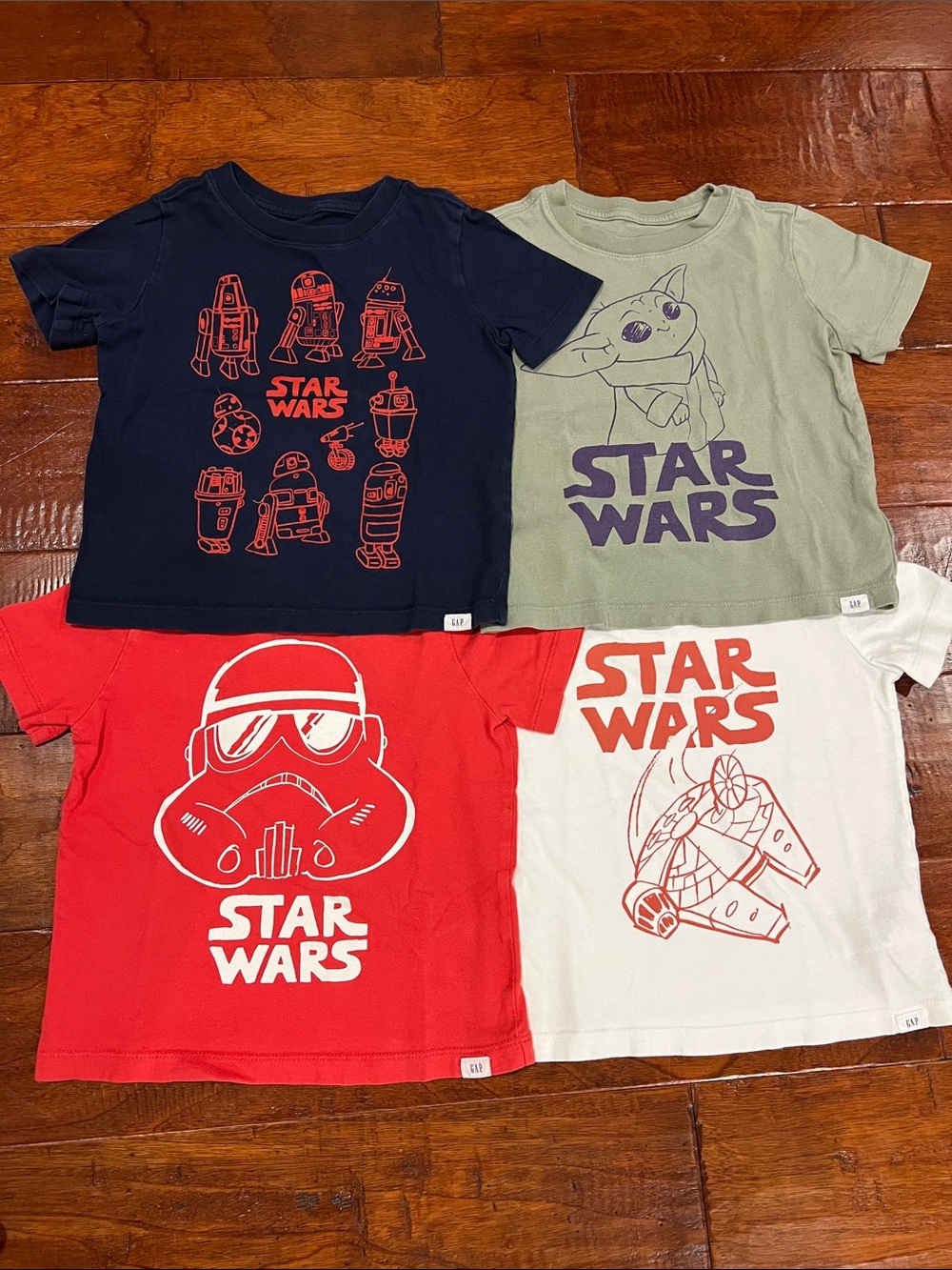 GAP Star Wars Kids Graphic T-Shirt Set - Navy, Olive, Red, White